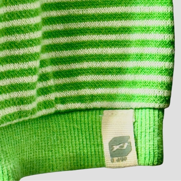 Orage Green Striped Hooded Athleisure Tie Waist Cozy Sporty Dress size Medium - Picture 5 of 12